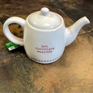 NWT Ceramic Hot Chocolate Tea Kettle Pot 35oz